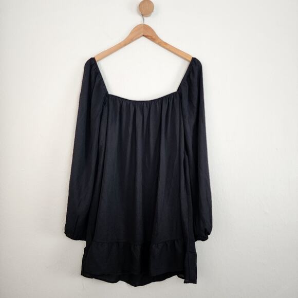 NWT Show Me Your Mumu Briar Black Square Neck Tunic Mini Dress S - Picture 5 of 16